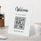 QRコードWifiのゲストスキャンへようこそ 台座サイン (インサイチュ)