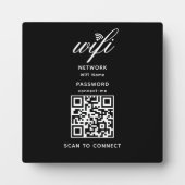 QRコードWifiインターネットパスワードブラックプラーク フォトプラーク (正面)