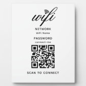 QRコードWifiインターネットパスワードホワイトプラーク フォトプラーク (正面)