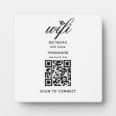 QRコードWifiインターネットパスワードホワイトプラーク フォトプラーク (正面)