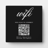 QRコードWifiスキャンして接続するカスタムブランドブラック フォトプラーク (正面)