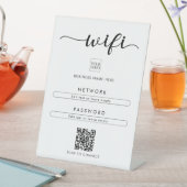 QRコードWifiネットワークパスワードロゴビジネスカフェ 台座サイン (インサイチュ)