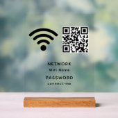 QRコードWifiパスワードとネットワークのパーソナライズ アクリルサイン (ニュートラル)