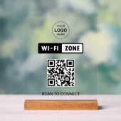 QRコードWifiビジネスロゴスキャンで接続 アクリルサイン (ニュートラル)