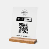 QRコードWifiビジネスロゴスキャンで接続 アクリルサイン (傾斜)