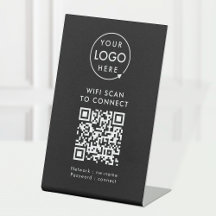 QRコードWifi | Black Business Logo Scan to Connect