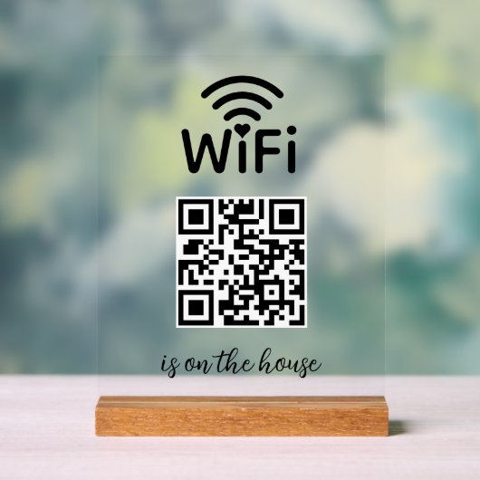 QRコードWifi Scan to Connectは自宅にある アクリルサイン (ニュートラル)