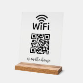 QRコードWifi Scan to Connectは自宅にある アクリルサイン (傾斜)
