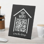 QRコードWifi Scan to Connectは自宅にある 台座サイン (インサイチュ)