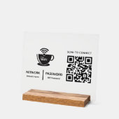 QRコードWifi Scan to Connect Businessロゴ アクリルサイン (傾斜)