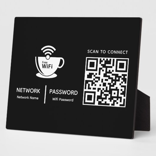 QRコードWifi Scan to Connect Businessロゴ フォトプラーク (側面)