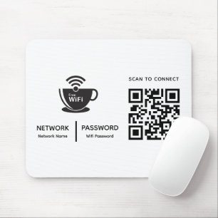 QRコードWifi Scan to Connect Businessロゴ マウスパッド