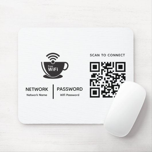 QRコードWifi Scan to Connect Businessロゴ マウスパッド (マウス)