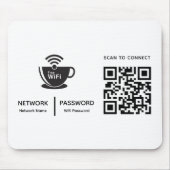 QRコードWifi Scan to Connect Businessロゴ マウスパッド (正面)