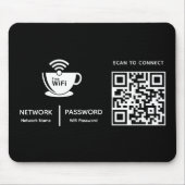 QRコードWifi Scan to Connect Businessロゴ マウスパッド (正面)