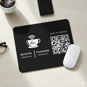QRコードWifi Scan to Connect Businessロゴ マウスパッド
