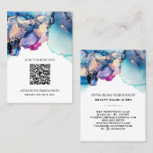 *~* QRコードYummyターコイズAP29金ゴールドメッキ 名刺 (正面/裏面)