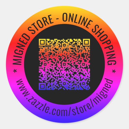 QRコーパーソナライズされたドと文字のステッカスタムカー ラウンドシール (正面)