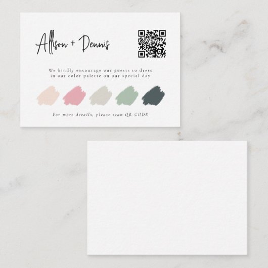 QRコーパーソナライズされたドのドレ結婚スコード挿入 エンクロージャーカード (正面/裏面)