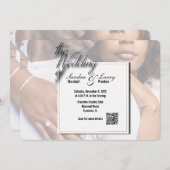 qrコーパーソナライズされたドを使用した写真結婚式の招待 招待状 (正面/裏面)