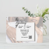 qrコーパーソナライズされたドを使用した写真結婚式の招待 招待状 (スタンド正面)