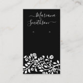 QRコーパーソナライズされたドブラックイヤリング表示カード 名刺 (正面)