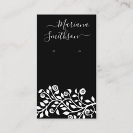 QRコーパーソナライズされたドブラックイヤリング表示カード 名刺