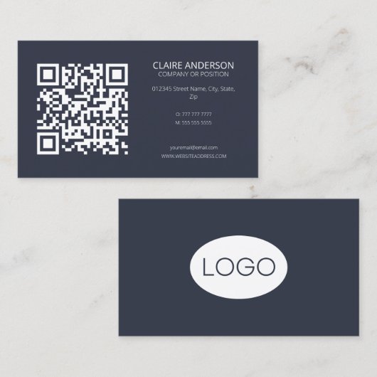 QRコーパーソナライズされたドモダンカスタムロゴ 名刺 (正面/裏面)