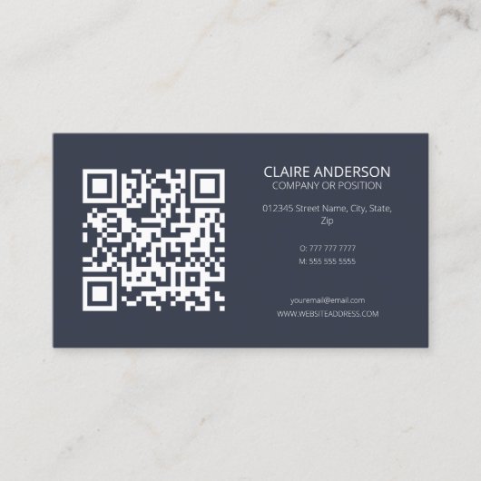 QRコーパーソナライズされたドモダンカスタムロゴ 名刺 (正面)