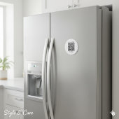 QRコーパーソナライズされたドラウンドマグネット – スタンドアウト マグネット