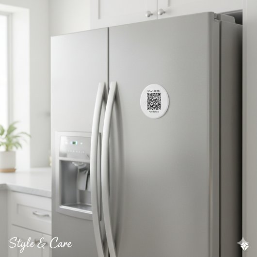 QRコーパーソナライズされたドラウンドマグネット – スタンドアウト マグネット