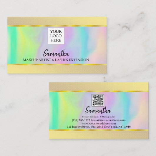 QRコーパーソナライズされたドロモダンゴ・ホログラフ美しい 名刺 (正面/裏面)