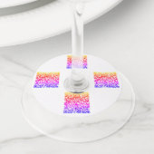 QRコーパーソナライズされたドワイングラスラベル色の選択 ワイングラスタグ (クローズアップ)