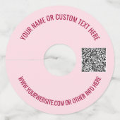 QRコーパーソナライズされたド文字ワイングラスラベルテンプレート ワイングラスタグ (正面)