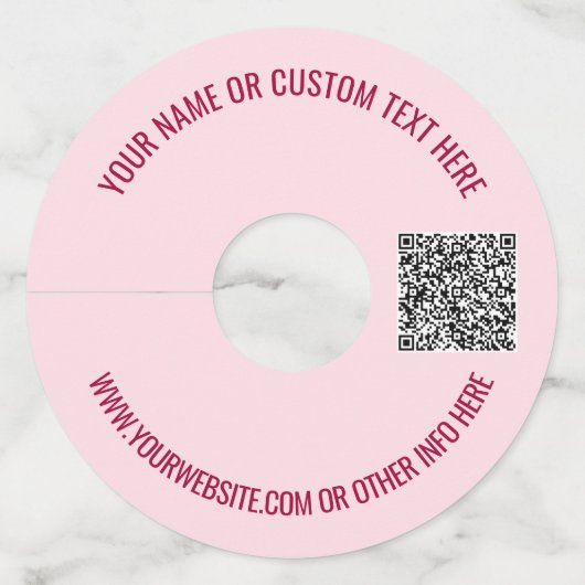 QRコーパーソナライズされたド文字ワイングラスラベルテンプレート ワイングラスタグ (正面)