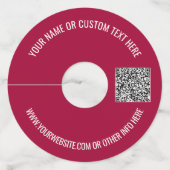 QRコーパーソナライズされたド文字ワイングラスラベルテンプレート ワイングラスタグ (裏面)