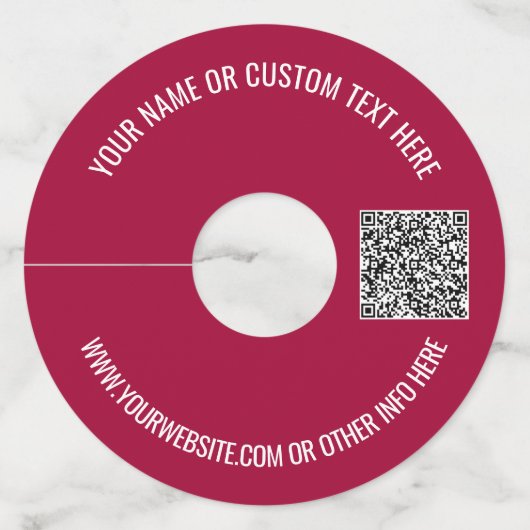 QRコーパーソナライズされたド文字ワイングラスラベルテンプレート ワイングラスタグ (裏面)