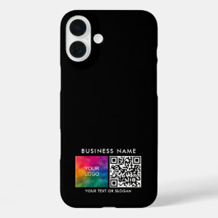 QRコーパーソナライズされたド独自のビジネスロゴのアップロード iPhone 16 PLUSケース