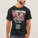 Qrコーパーソナライズされたド、写真および文字 Tシャツ<br><div class="desc">編集可能パーソナライズされたQrコード、写真および文字Tシャツ</div>