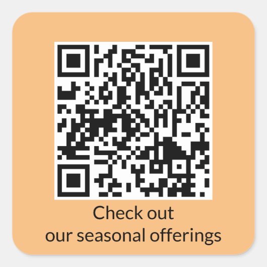 QRコーパーソナライズされたドURLの生成 スクエアシール (正面)