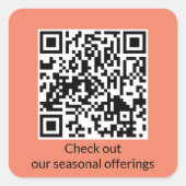 QRコーパーソナライズされたドURLの生成 スクエアシール (正面)