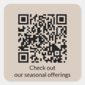 QRコーパーソナライズされたドURLスクエアステッカーの生成 スクエアシール (正面)