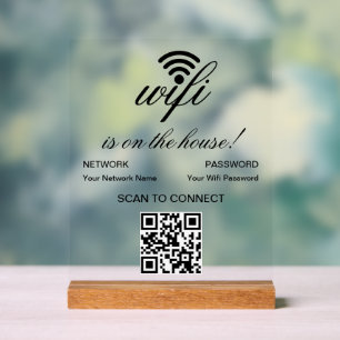 QRコーパーソナライズされたドWifiインターネットスキャンで接続 アクリルサイン