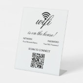 QRコーパーソナライズされたドWifiインターネットスキャンで接続 台座サイン (正面)