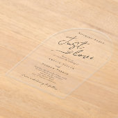 QRコーファンシードを愛しエレガントているもの結婚なし アクリル招待状 (レイダウン)