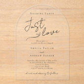 QRコーファンシードを愛しエレガントているもの結婚なし アクリル招待状 (正面)