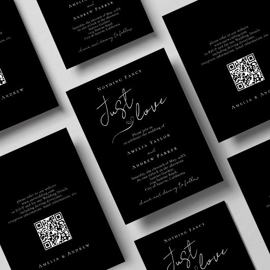 QRコーファンシードを愛しエレガントているもの結婚なし 招待状