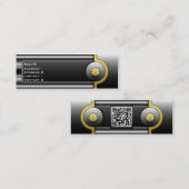 QRコーフェイクド付きハイテク金属スキニーカード スキニー名刺 (正面/裏面)