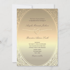 QRコーフェイクド付き金箔結婚式招待状 招待状