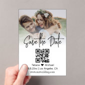 qrコーミニマルドの色あせ写真の保存日付 アクリル招待状 (インサイチュ (ポータブル))